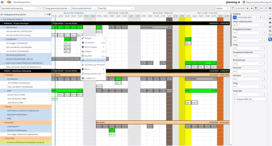 Projecten View - Context Menu